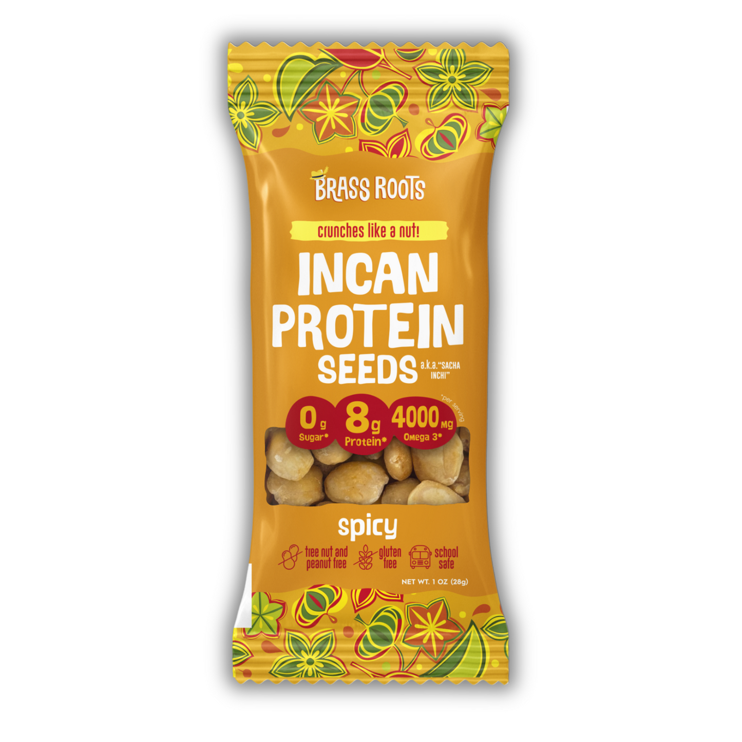Semillas de proteína inca orgánicas picantes - Bolsa de 1 oz para llevar (paquetes de 6 y 12)