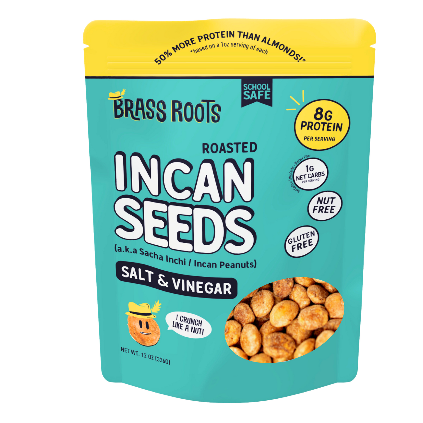 Salt & Vinegar - Roasted Sacha Inchi - Incan Seeds  [12oz bag]