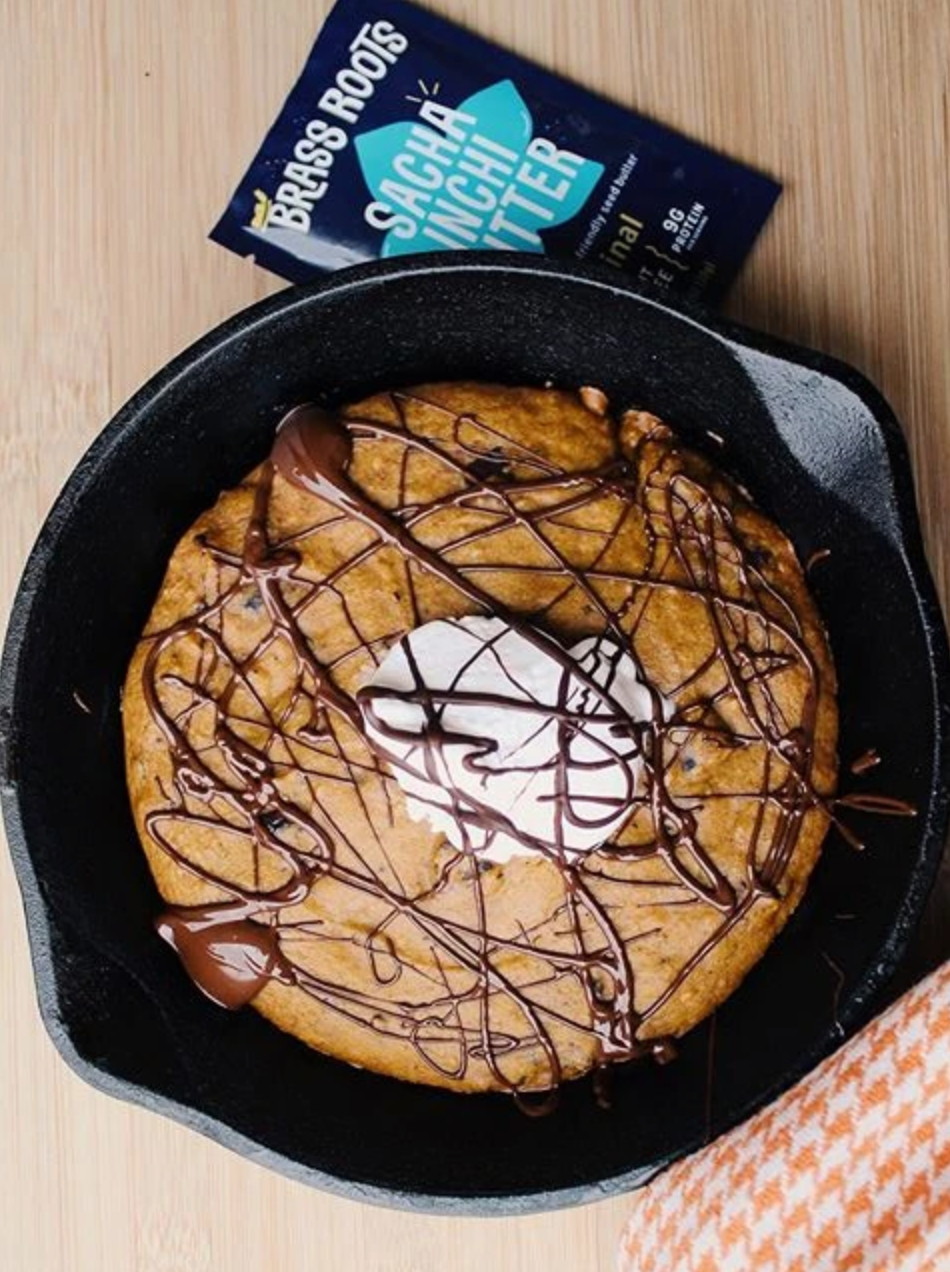 Pumpkin Chocolate-Chip Skillet Cookie [Vegan, Nut-Free, Gluten Free]
