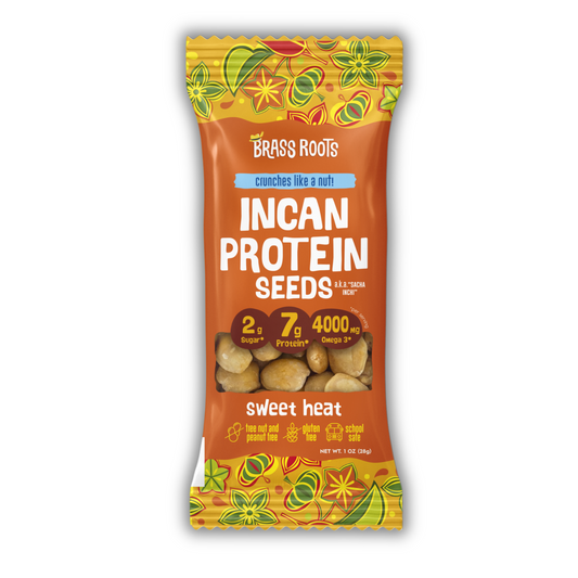 Semillas de proteína inca orgánicas Sweet Heat - Bolsa de 1 oz para llevar (paquetes de 6 y 12)