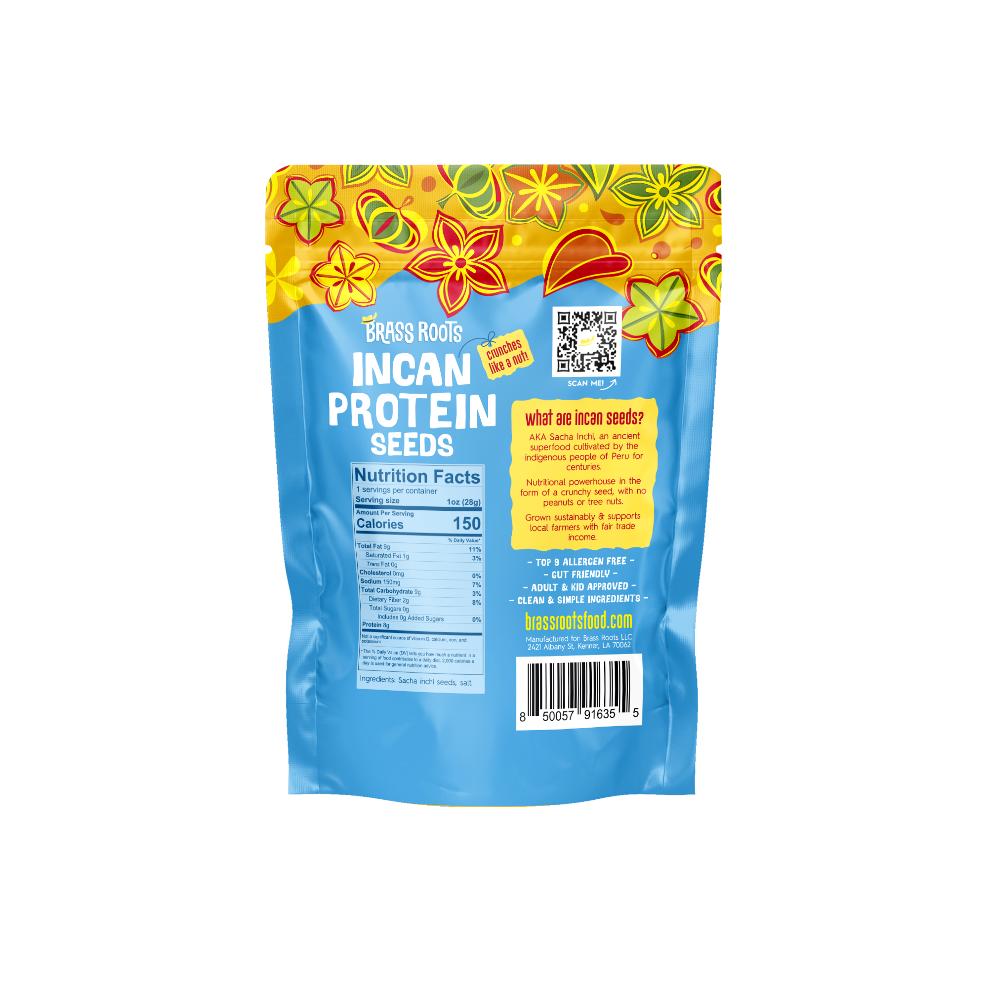 Semillas de proteína inca orgánicas saladas - Paquete de refrigerio de 10 oz