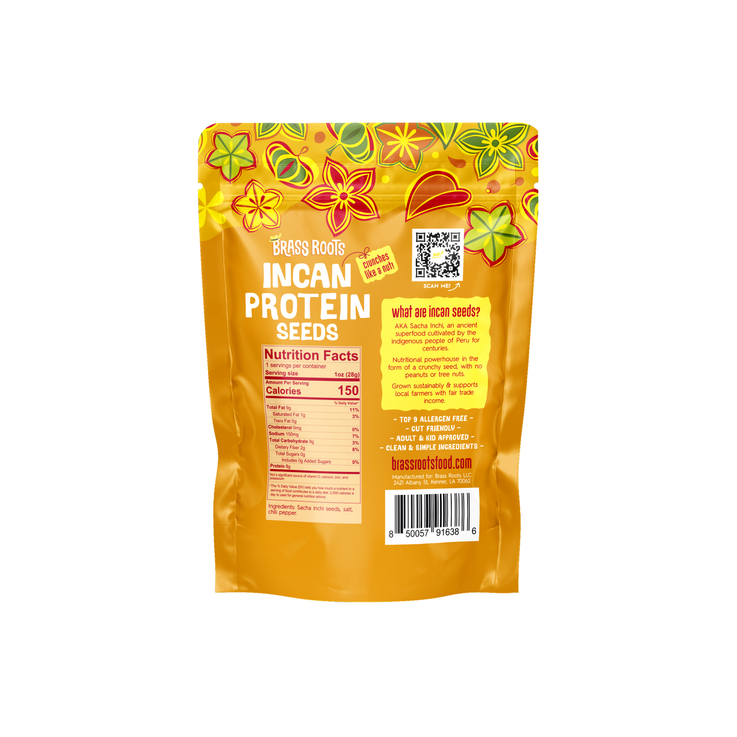 Spicy Organic Incan Protein Seeds - 10 oz Snack Pack