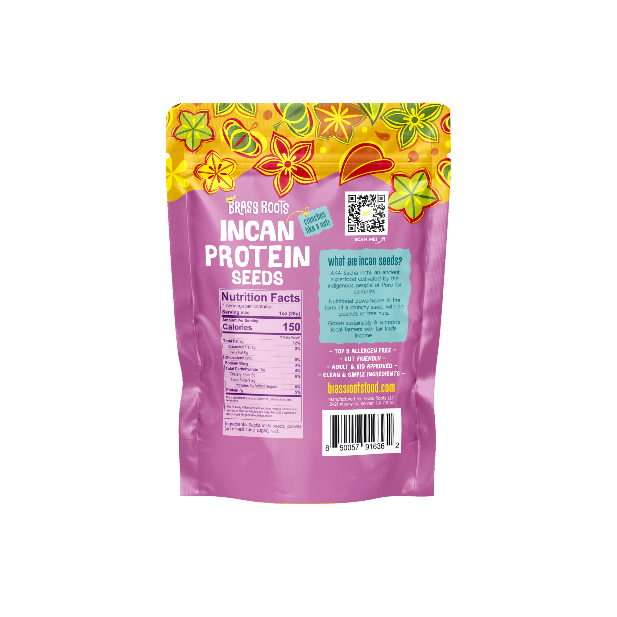 Semillas de proteína inca orgánicas Sweet Crunch - Paquete de refrigerio de 10 oz