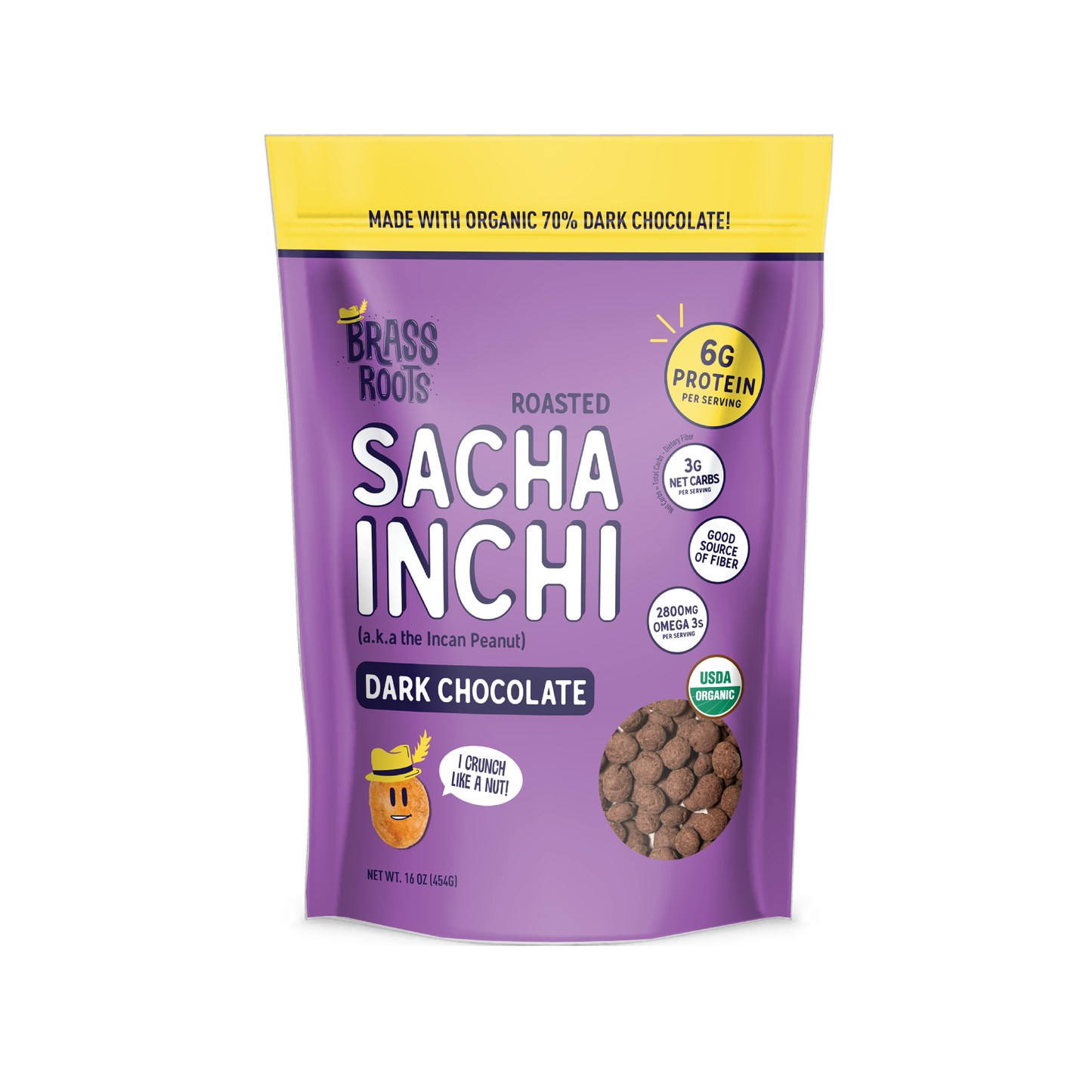 Roasted Sacha Inchi - Dark Chocolate Coated [16oz bag]